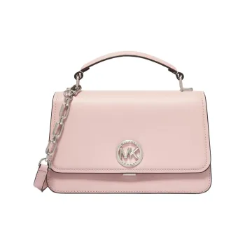 MICHAEL KORS Delancey Split Cow Leather One Shoulder Handbag Medium Size Women's Light Pink
