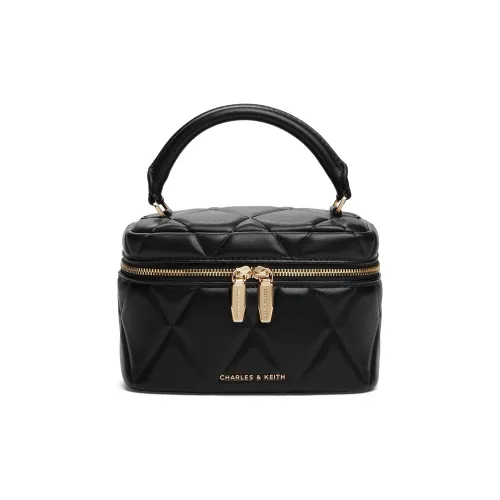 CHARLES&KEITH PU Jewelry Bag Crossbody Handbag Small Size Women's Butter Yellow/Black/Cream Milk White/Light Pink