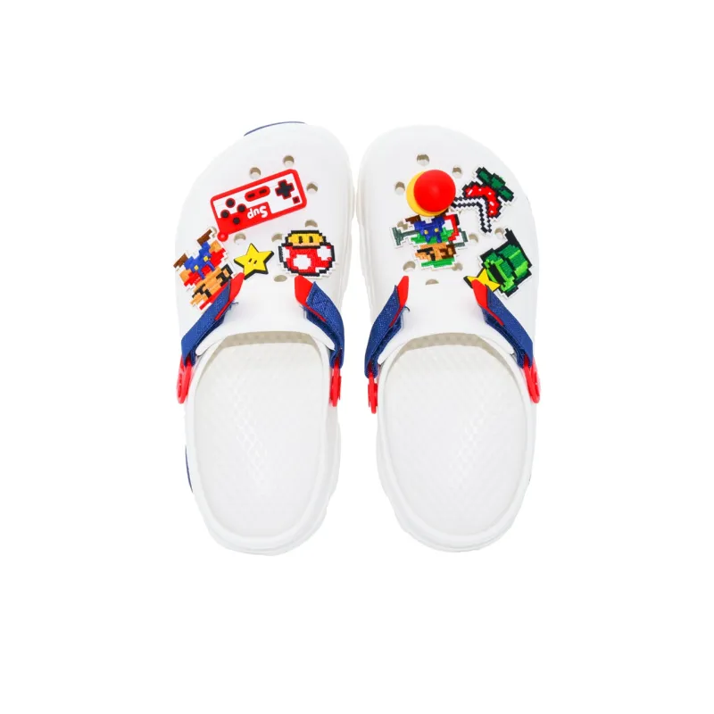 Wooden Rabbit Odor Resistant Closed Toe Slippers Unisex White Blue Red-2