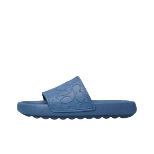 COACH Signature Quiet Slide Slippers Men's Blue
