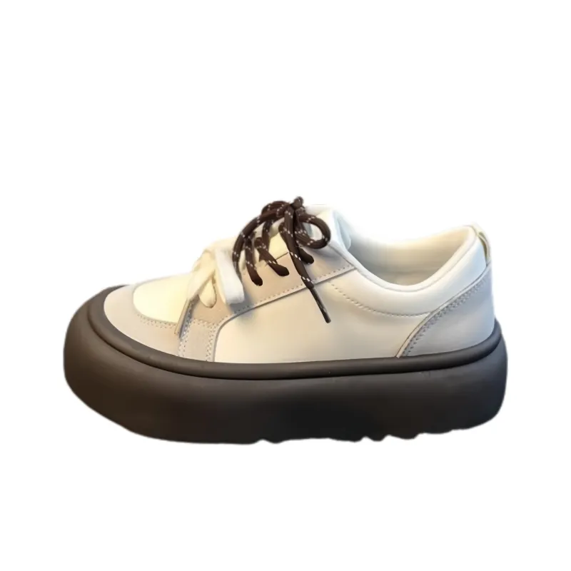 BINGO DUCK Anti Slip Wear Resistant Low Top Skateboard Shoes Women's Dark Brown-4