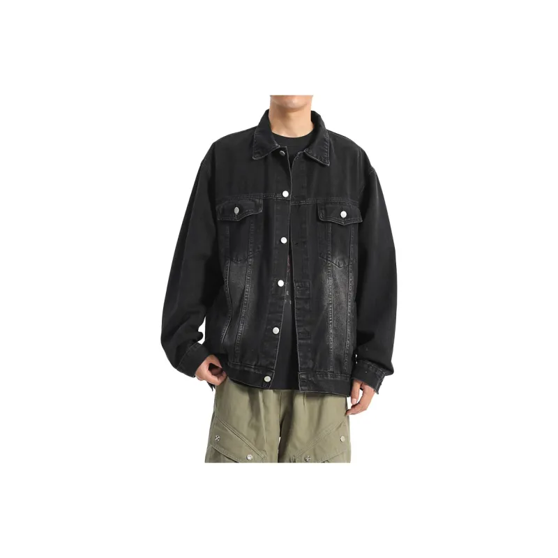 33TH Denim Jacket Unisex Black Gray Color-15