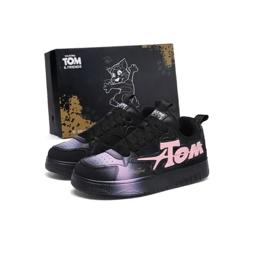 TALKING TOM Slip Resistant Cushioning Wear Resistant Low Top Skateboard Shoes Unisex Black Light Black Pink