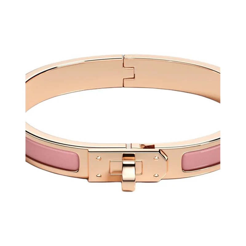 HERMES Enamel Bangles Women's Pink-2