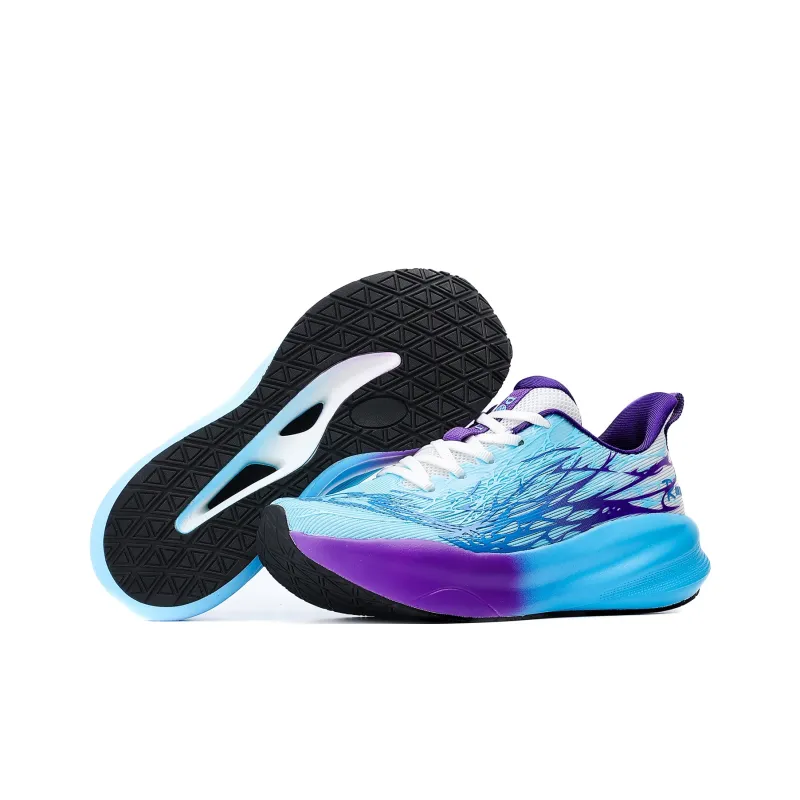 POLUDIYIPI Breathable Lightweight Height Increasing Low Top Carbon Plate Casual Running Shoes Unisex Purple Ice Blue-2