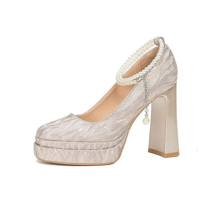 Bamiti Chunky Heel High Heels 11cm Women's-0