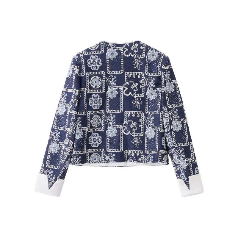 Yi Mengyuan Jacket Women's Denim Blue-1