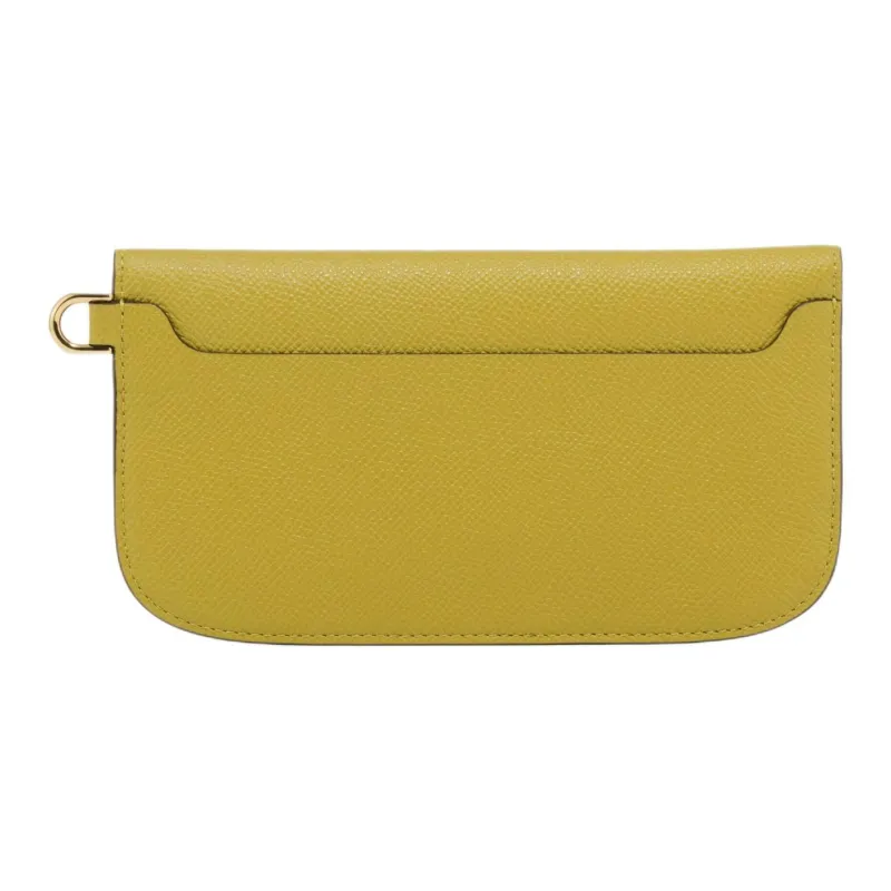 Delvau Alpina Calf Grain Calfskin Wallet Women's Monkey Peach-2