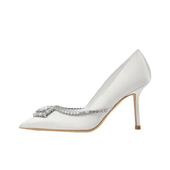 Houseofavenues Flower Holding Moment Collection High Heels Women's White
