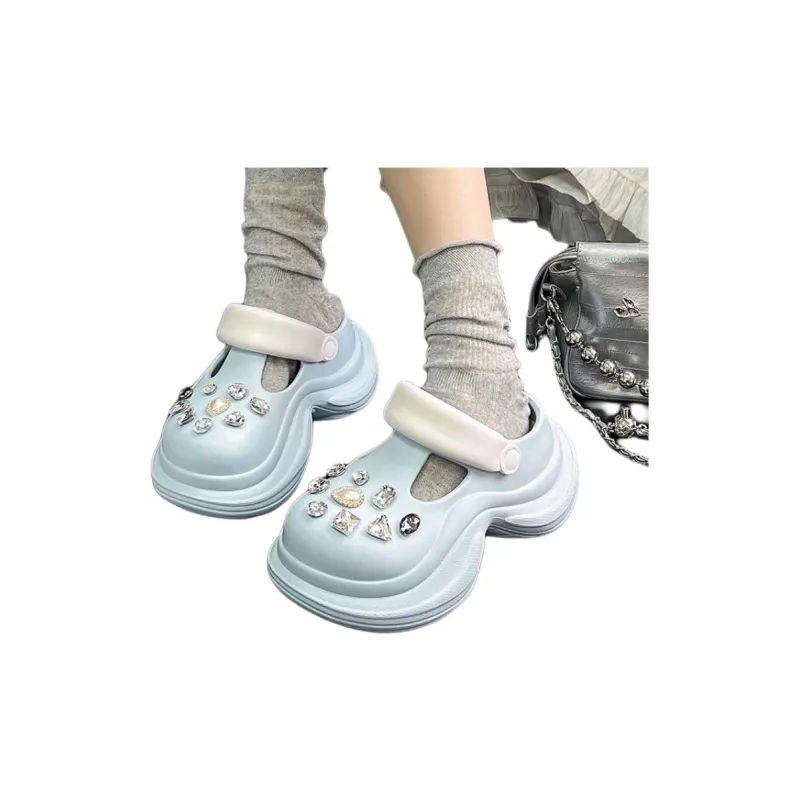 Yamada Hyakuju Women's Home Slippers White Pink, Blue White, Beige Black, Pink White-7