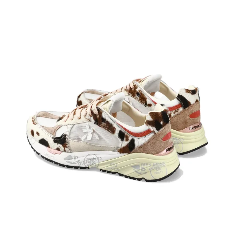 PREMIATA Mased Low Top Casual Shoes Unisex White Brown-4