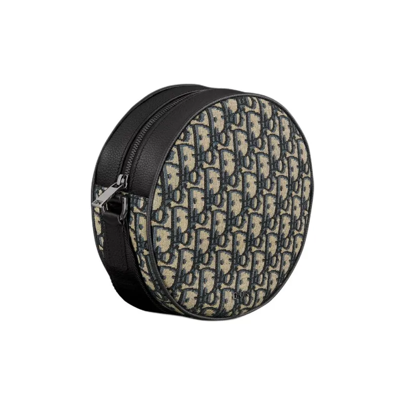 DIOR Cotton Round Bag, Messenger Bag, Shoulder Bag Women's Black-1