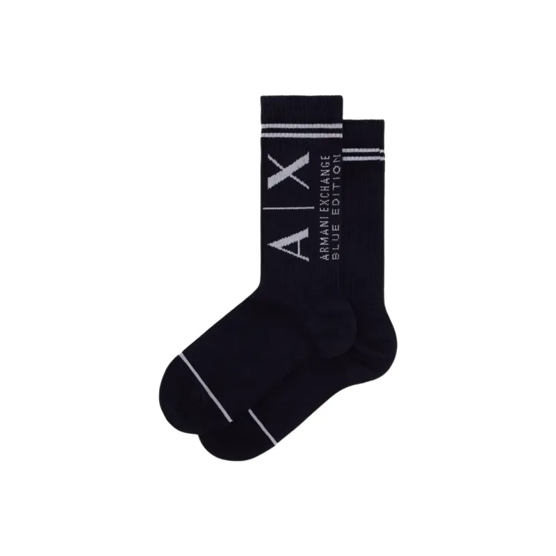 ARMANI EXCHANGEAE Mid Calf Socks Women's 1 Pack Marine Blue-0