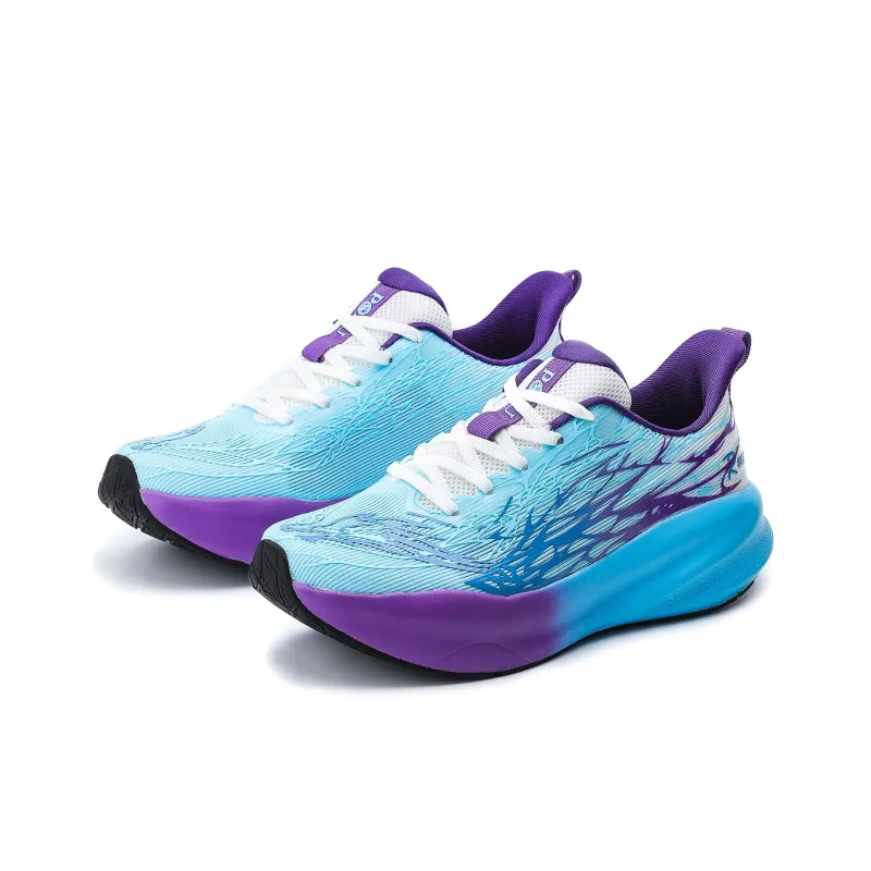 POLUDIYIPI Breathable Lightweight Height Increasing Low Top Carbon Plate Casual Running Shoes Unisex Purple Ice Blue-1