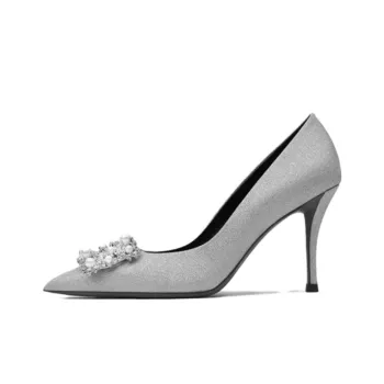 Houseofavenues Shimmering Moment Slim Heel High Heels Women's Silver