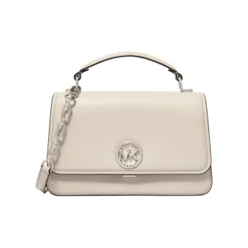 MICHAEL KORS Delancey Split Cow Leather One Shoulder Handbag Medium Size Women's Light Sand