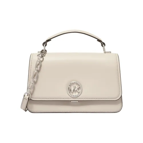 MICHAEL KORS Delancey Split Cow Leather One Shoulder Handbag Medium Size Women's Light Sand
