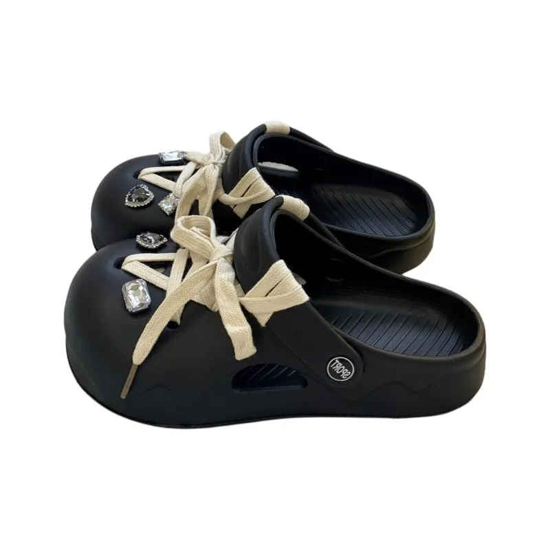 Yamada Hyakuju Home Slippers Black, White-5