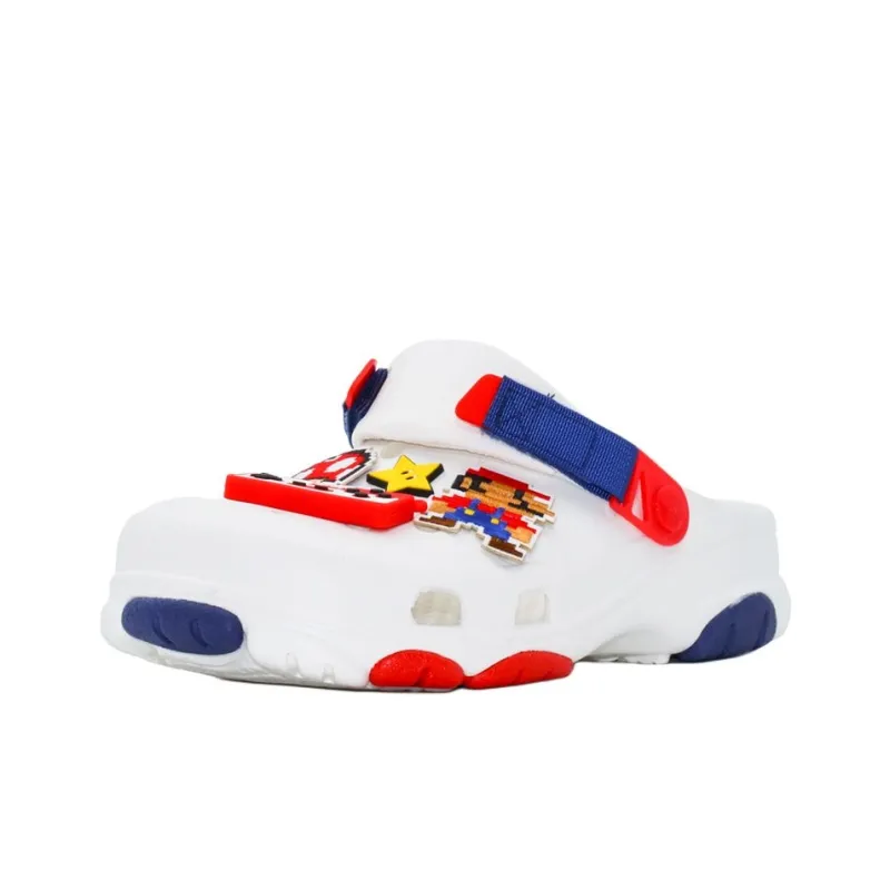 Wooden Rabbit Odor Resistant Closed Toe Slippers Unisex White Blue Red-1