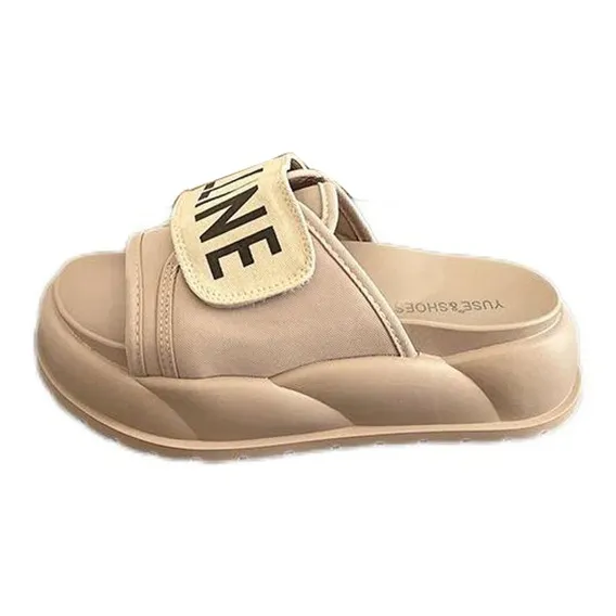 NAIHUO Platform Height Increasing Slip Resistant Home Indoor Slippers Spring Summer Fashion Versatile Platform Sole-6