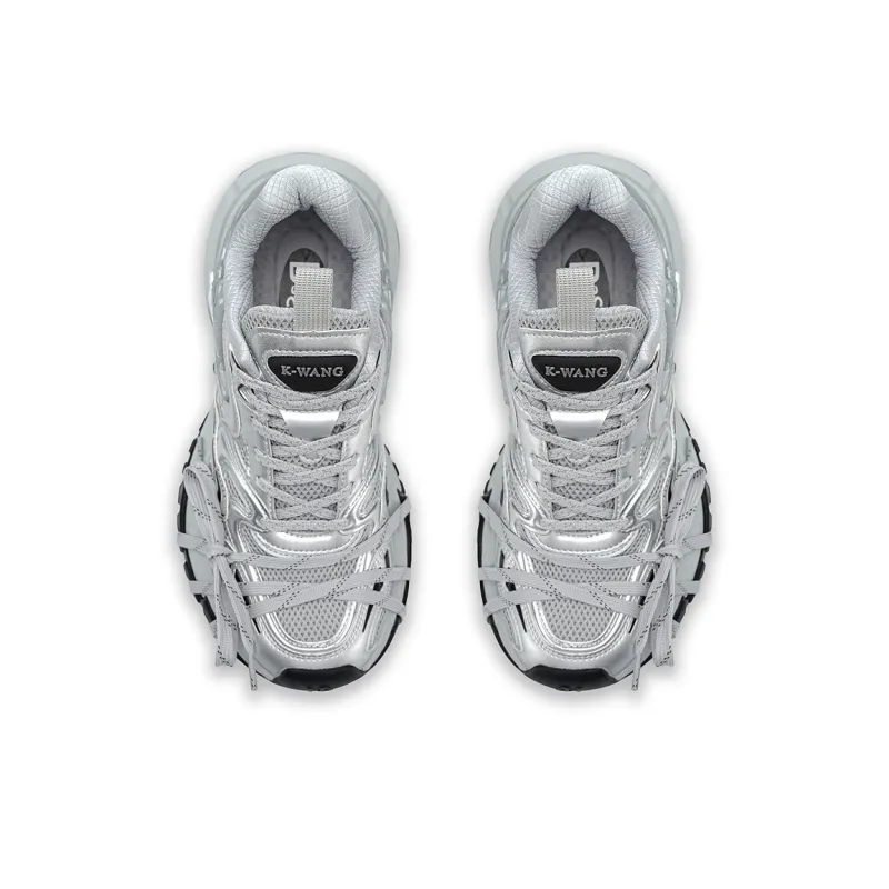 K-WANG Paris Fashion Apparel Wind Anti-Slip And Wear-Resistant Height Increasing Low-Top Chunky Sneakers Men's-4