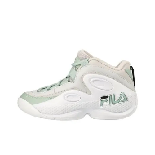 FILA Grant Hill 3 Anti Slip Wear Resistant Mid Top Vintage Basketball Shoes Women's White Green