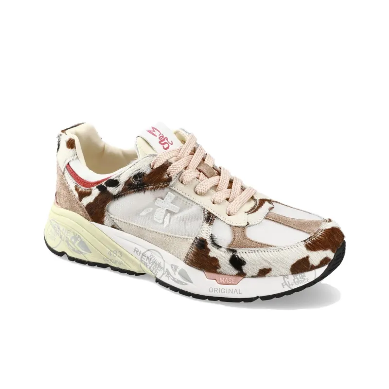PREMIATA Mased Low Top Casual Shoes Unisex White Brown-3