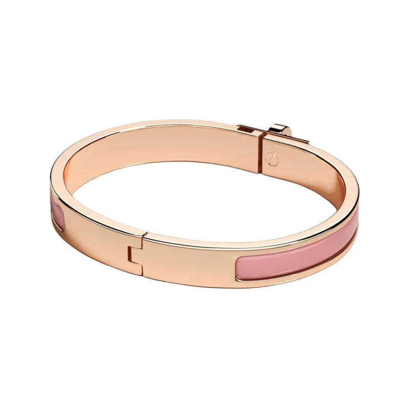 HERMES Enamel Bangles Women's Pink-1