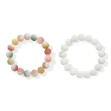 Auspicious Auspicious Beaded Bracelet 1 Pair (White Crystal+Vibrant)
