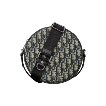 DIOR Cotton Round Bag, Messenger Bag, Shoulder Bag Women's Black