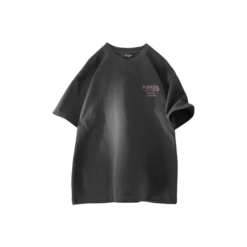 FUERZA Drop Shoulder Sleeve Short Sleeved T Shirts Unisex-11