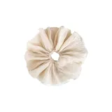 Ecru Pleated Oversized Scrunchy