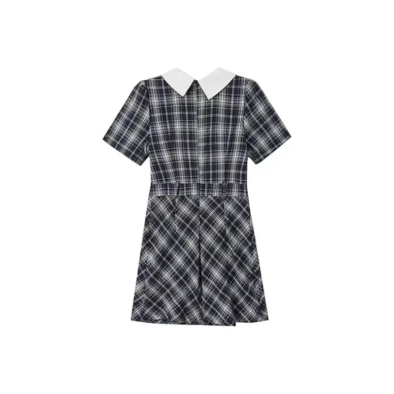 Lookinto Short Sleeved Dresses Women's Blue Cropped-1