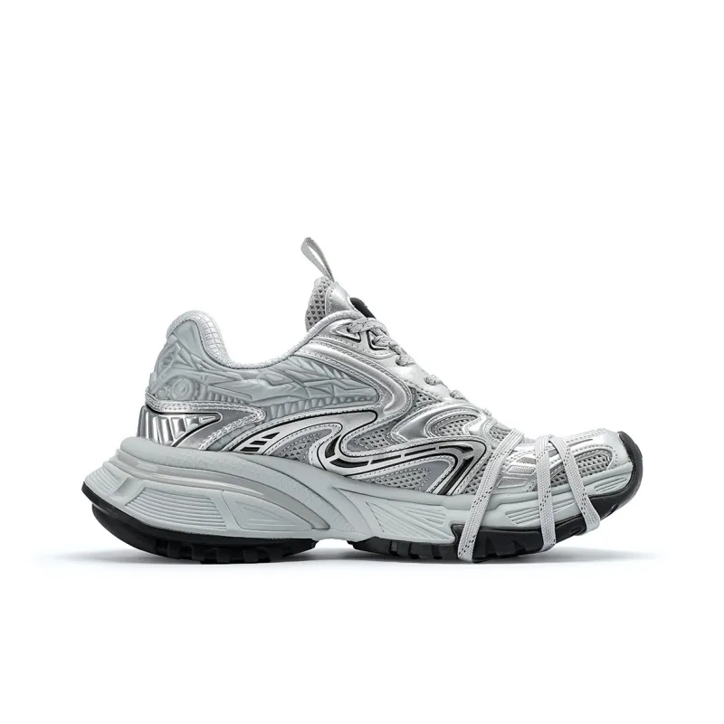 K-WANG Paris Fashion Apparel Wind Anti-Slip And Wear-Resistant Height Increasing Low-Top Chunky Sneakers Men's-3