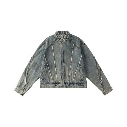 PAINT STAIN Denim Jacket Unisex Blue