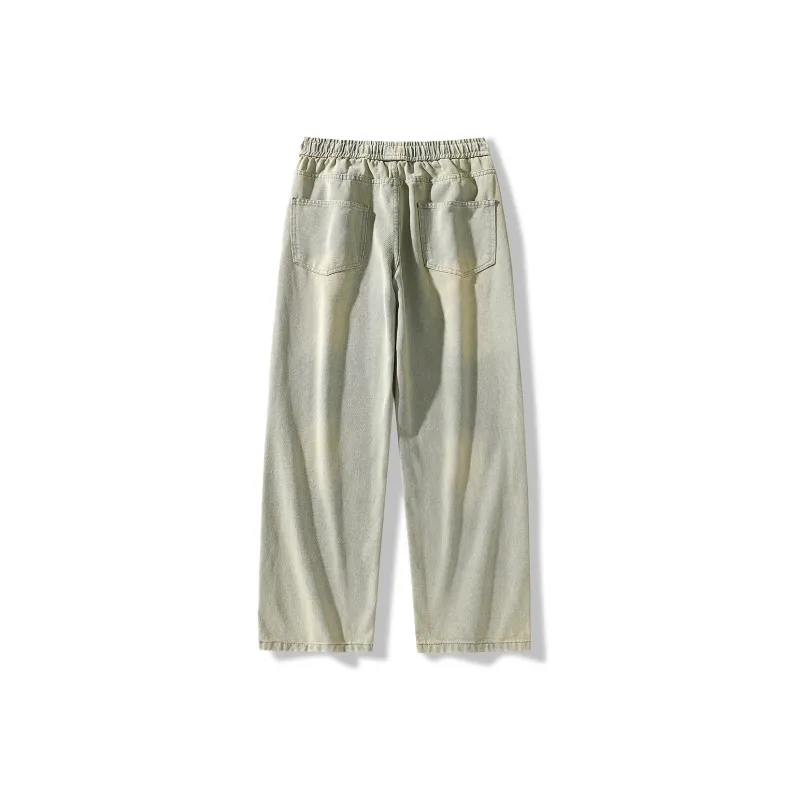 SIFLYTO Distressed Straight Fit Drawstring Jeans Unisex-15