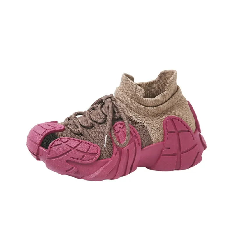BANWEIDIYA Anti Slip And Wear Resistant Height Increasing Low Top Chunky Sneakers Women's-8