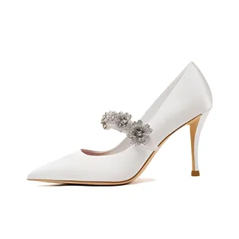 Houseofavenues Moment Of Holding Flowers Slim Heel High Heels 8.5cm Women's White