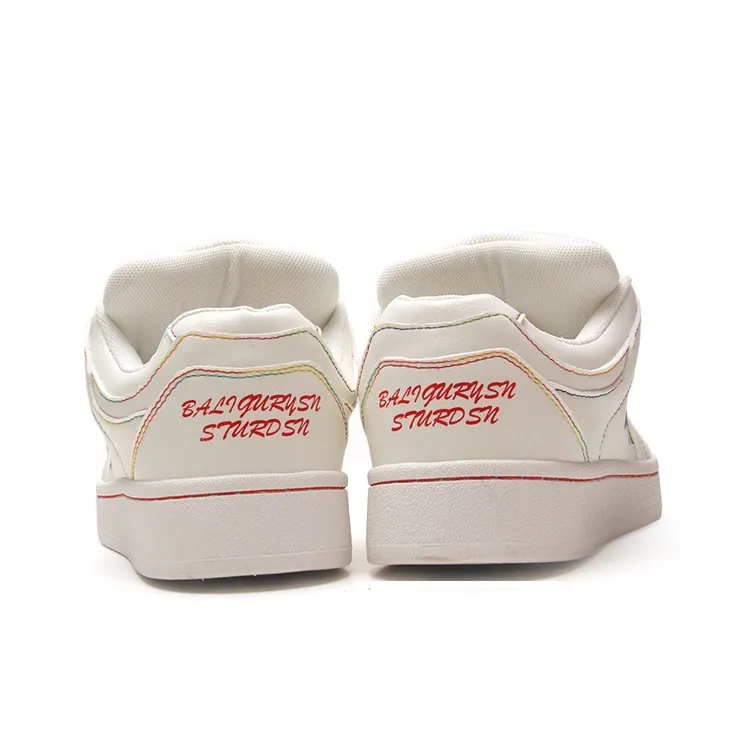 STUR YSN Low Top Skateboard Shoes Women's White Rainbow-4