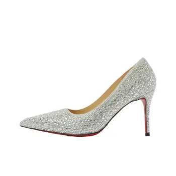 Houseofavenues Moment Of Holding Flowers Slim Heel High Heels Women's Shimmery Silver