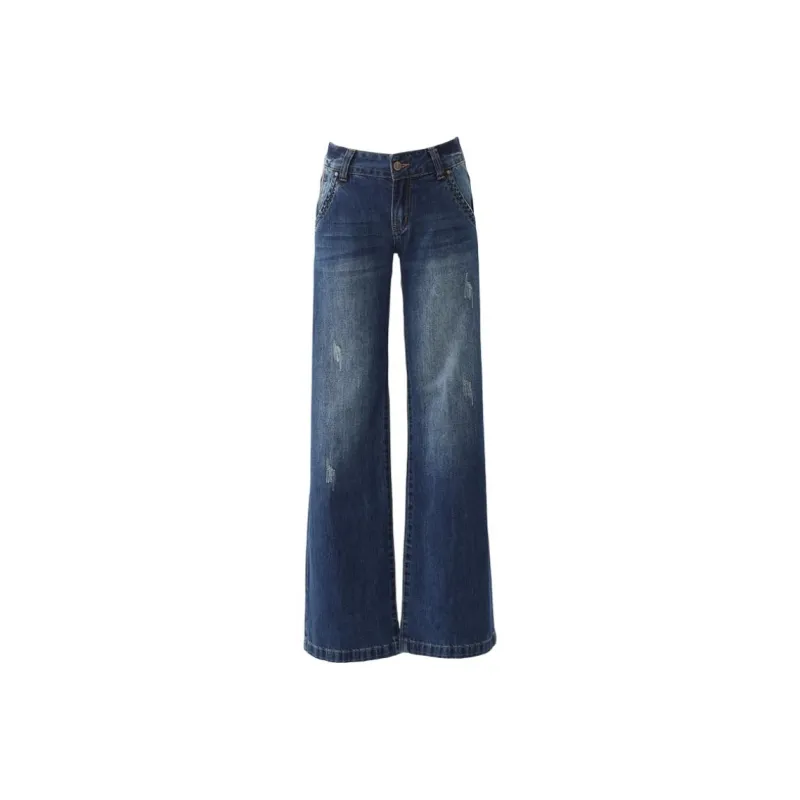Fashion Classic Jeans Women's Deep Dark Blue-4