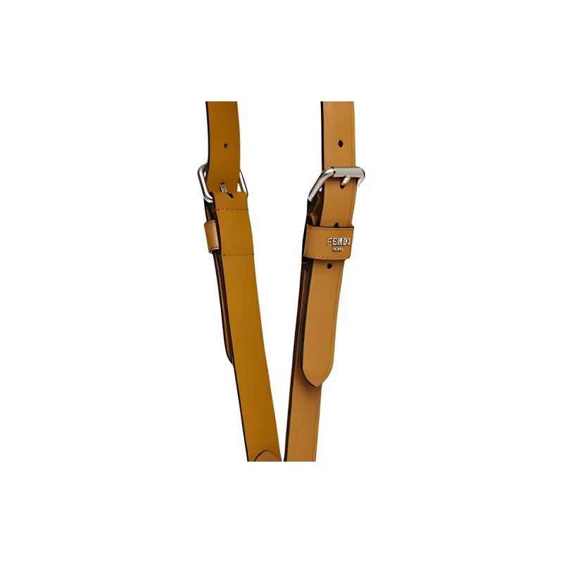 FENDI Calfskin Bag Shoulder Strap Women's Brown-2