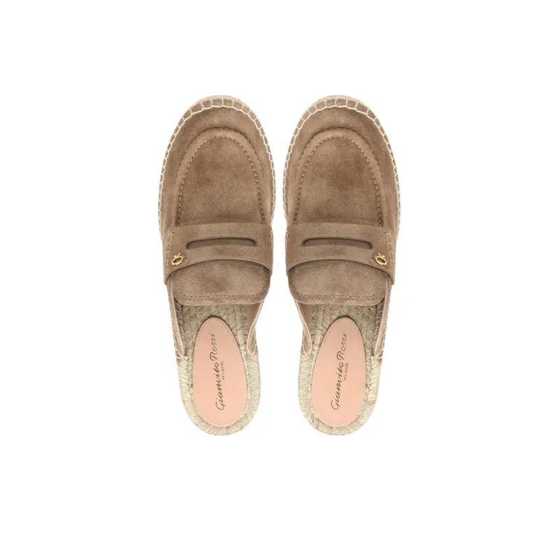 GIANVITO ROSSI Closed Toe Slippers 10cm Women's Umber-3