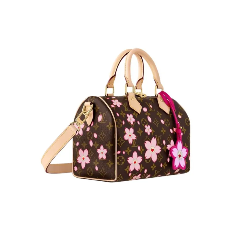 LOUIS VUITTON X Takashi Murakami Cherry Blossom Speedy Bandouliere 25 Sakura Brown-1