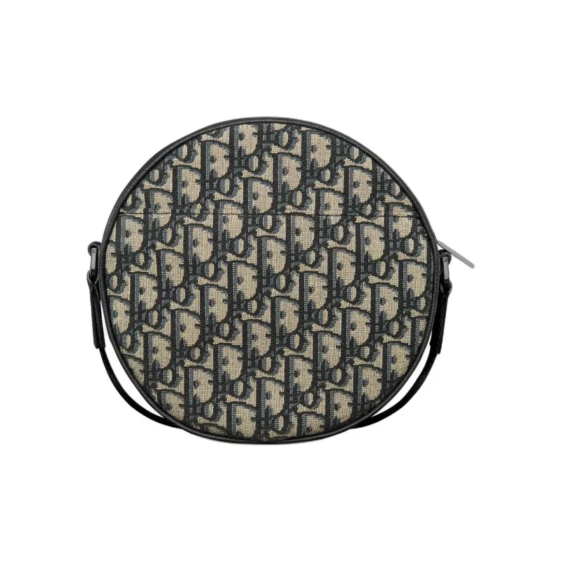 DIOR Cotton Round Bag, Messenger Bag, Shoulder Bag Women's Black-2