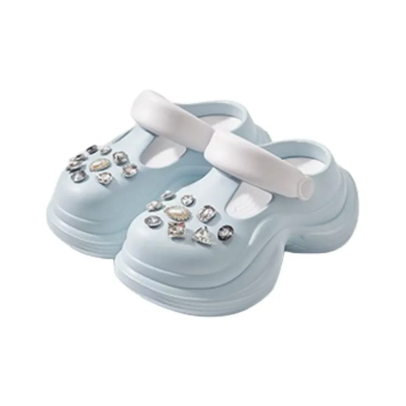 Yamada Hyakuju Women's Home Slippers White Pink, Blue White, Beige Black, Pink White-5