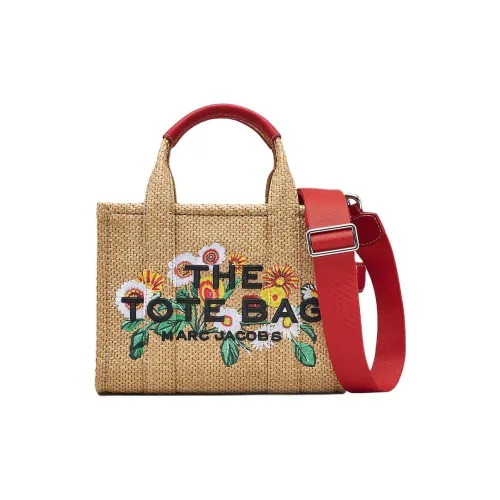 MARC JACOBS Embroidery Tote Bag Shopping Bag Handbag Small Size Women's Brown