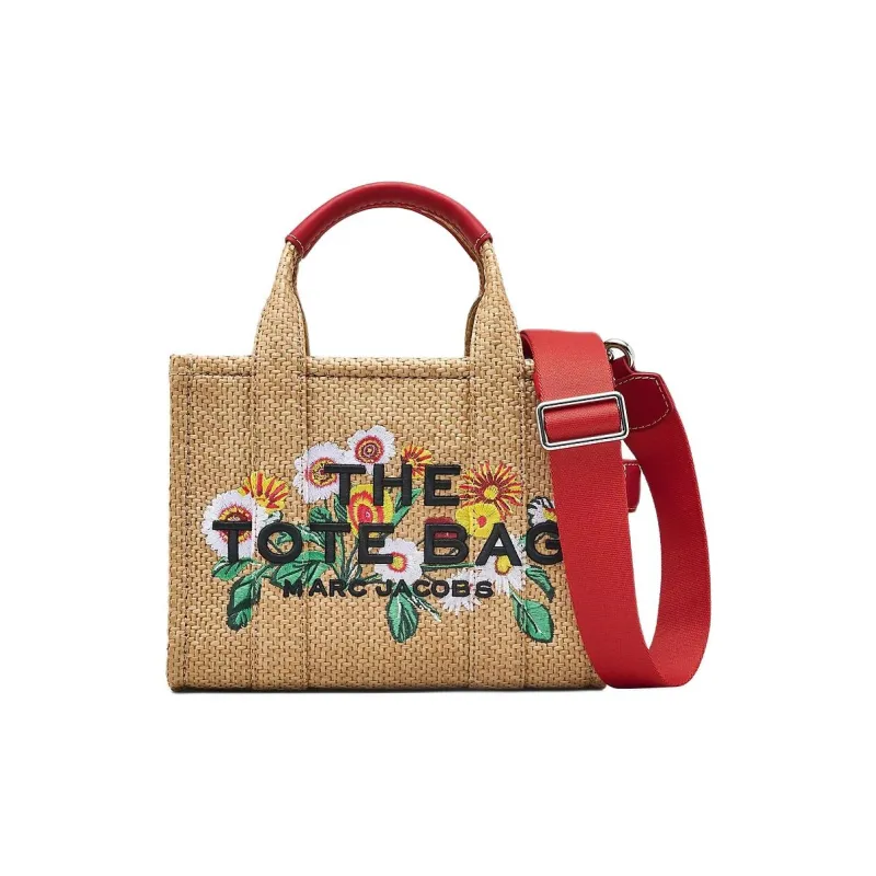 MARC JACOBS Embroidery Tote Bag Shopping Bag Handbag Small Size Women's Brown-0