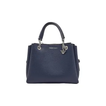 EMPORIO ARMANI PVC Polyvinyl Chloride Tote Bag, Shopping Bag, Shoulder Bag, Handbag Women's Marine Blue