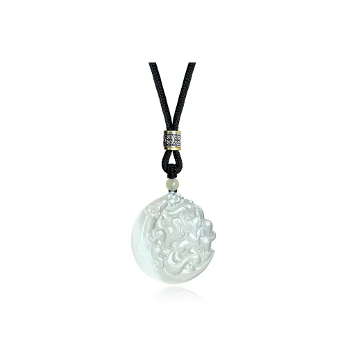 JIAOSHIYU Serpentine Jade Necklaces Unisex